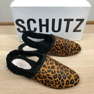 NWT Schutz Pompey Genuine Calf Hair Slingback Flat